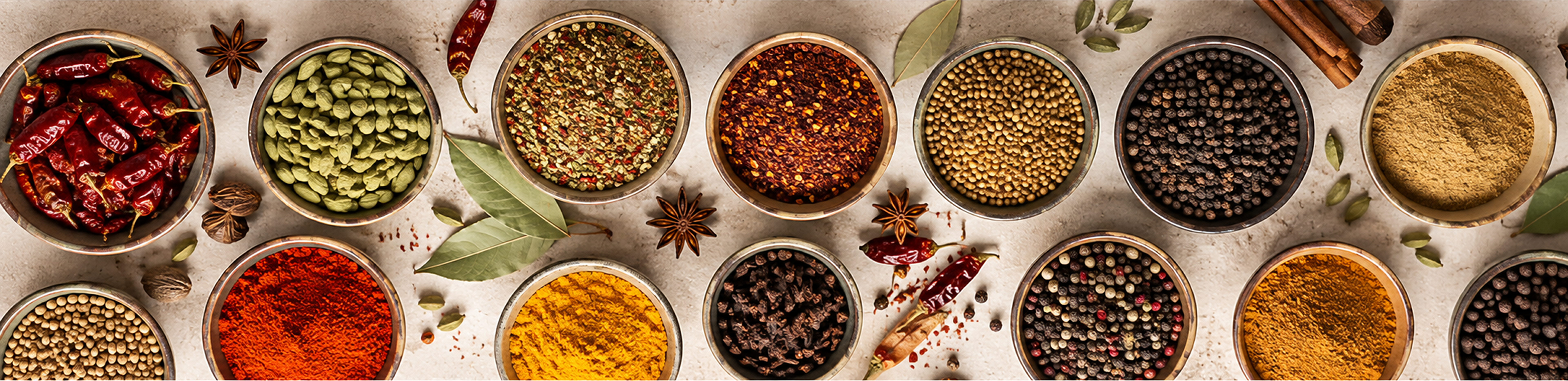 An assortment of colorful spices